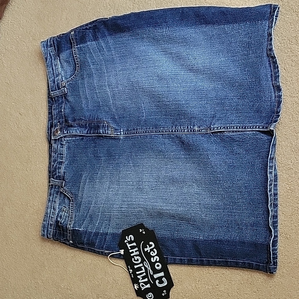 Bandolino Denim Skirt 14 Brianna Mini